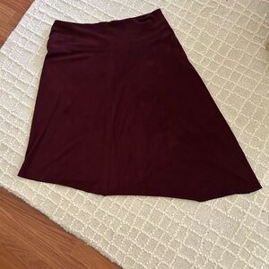 Worthington Deep Burgundy A-Line Skirt (hemline slants right to left).